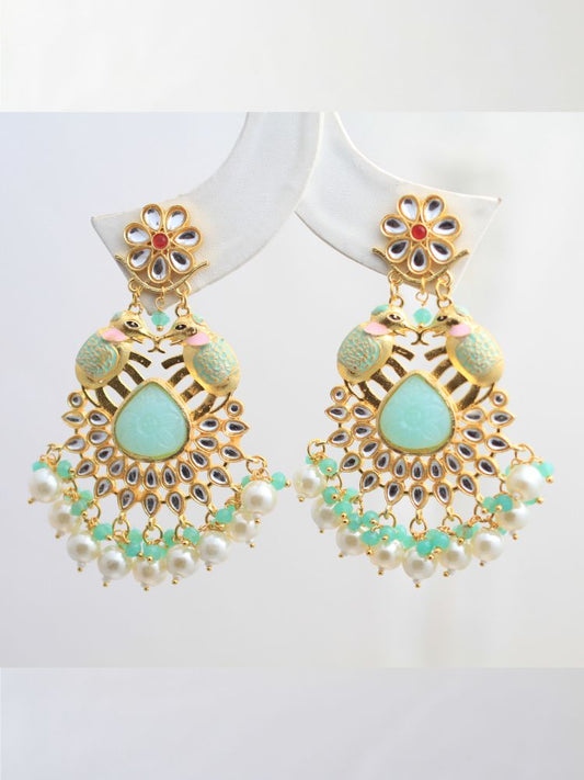 Jaya Green Long Earrings