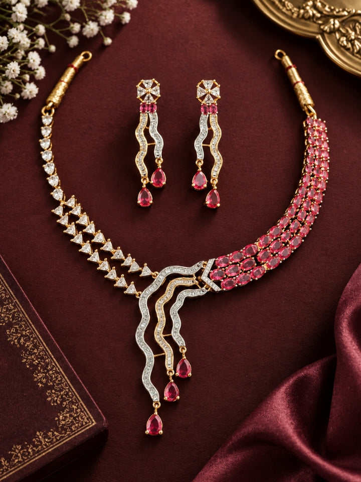 Cambria Red Necklace Set