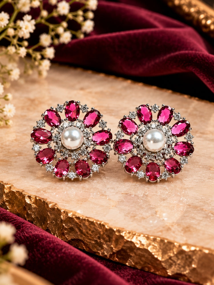 Red Blossom Earrings