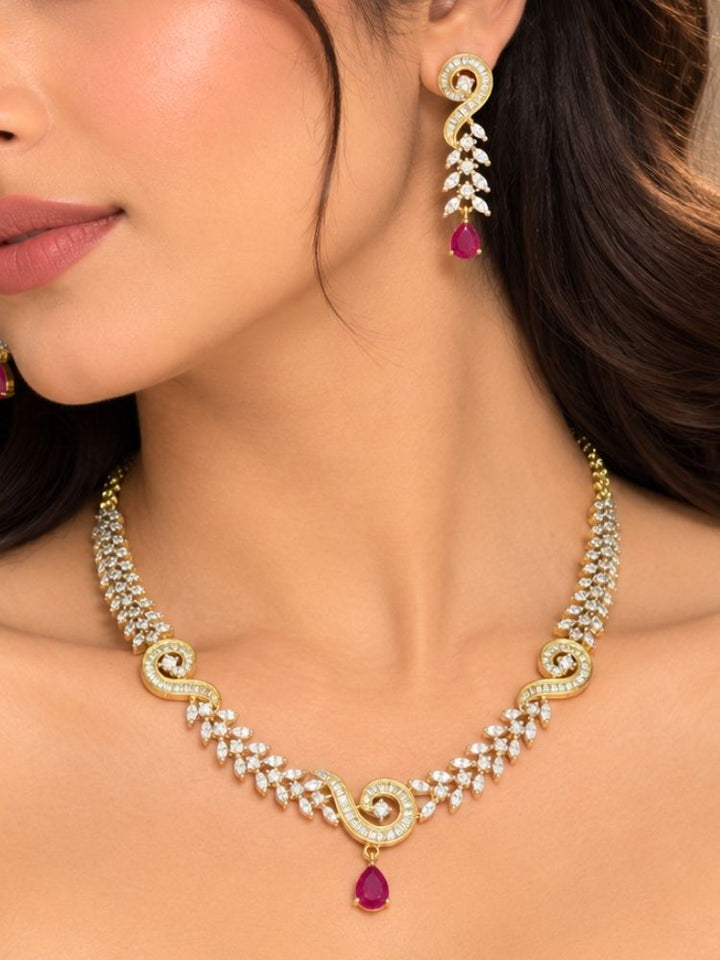 Eartha red necklace set