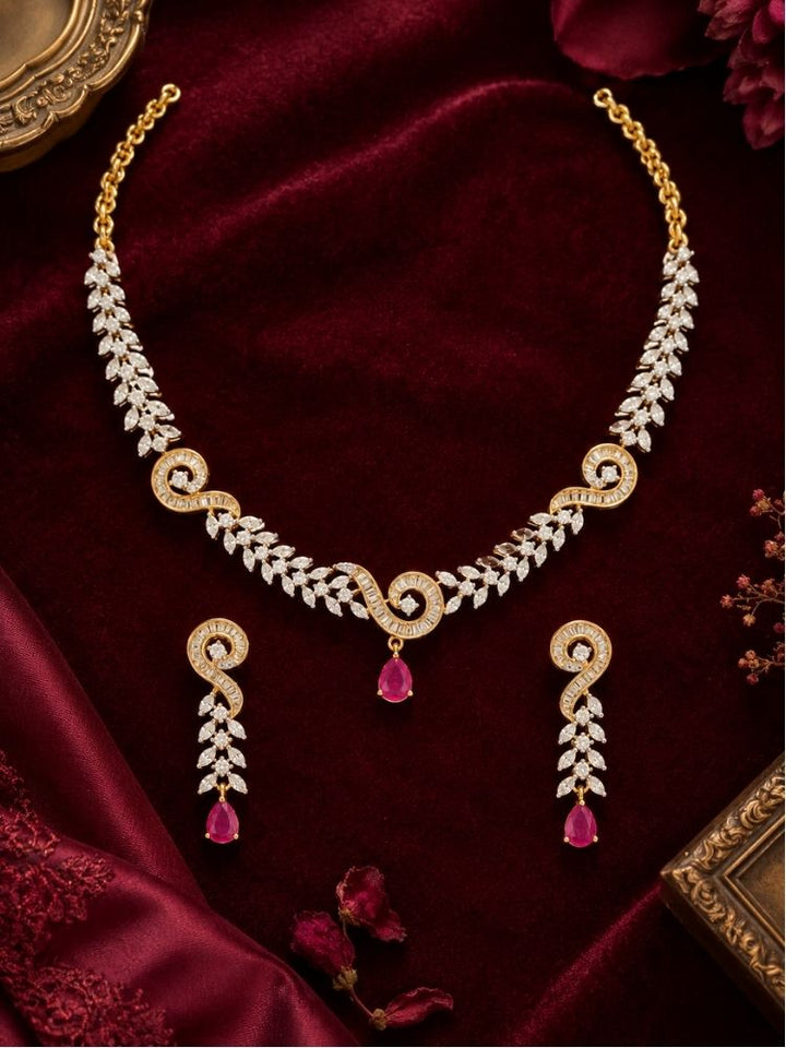 Eartha red necklace set