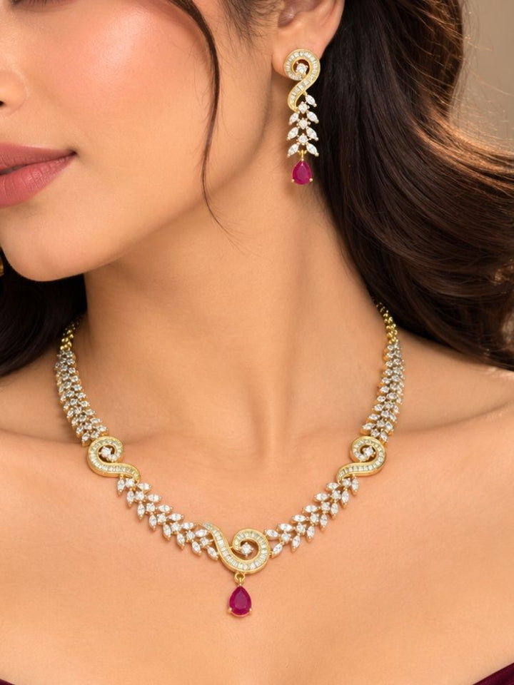 Eartha red necklace set