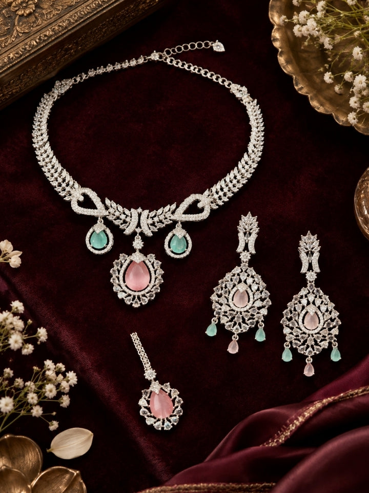 Fortuna Mint Pink & Green Necklace set