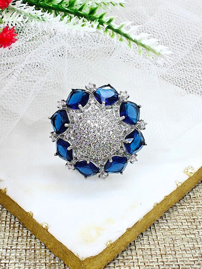 Navy Blue Aster Ring