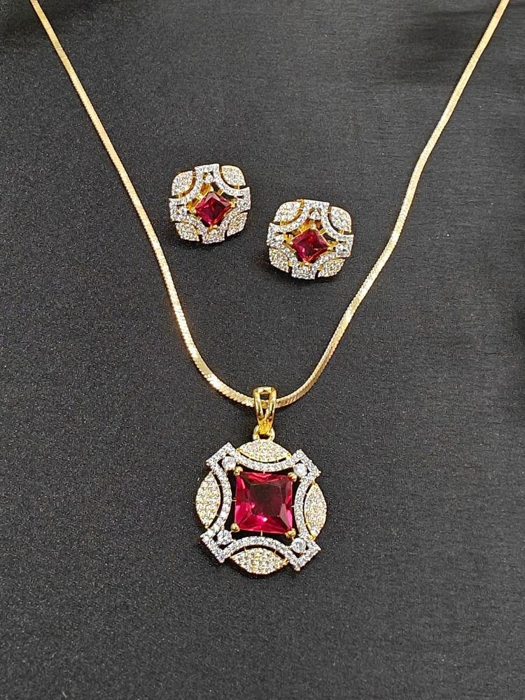 Red Nadia Pendant Set