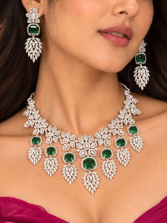Vienna Zirconia Emerald Green Necklace Set
