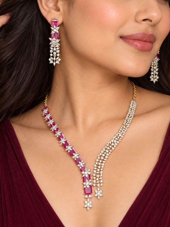 Electra Ruby red necklace set