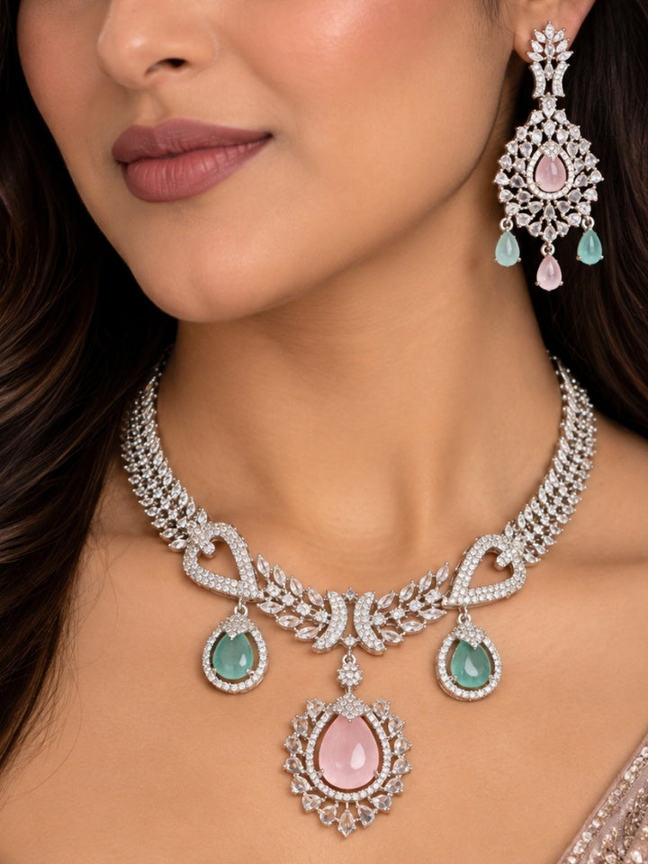 Fortuna Mint Pink & Green Necklace set