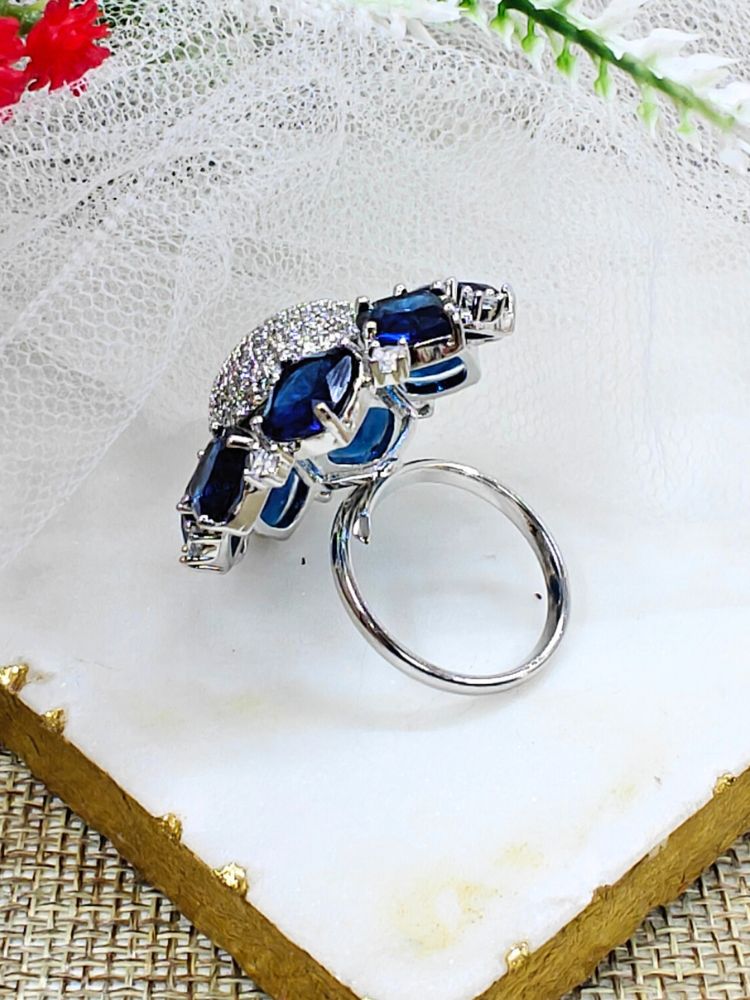 Navy Blue Aster Ring