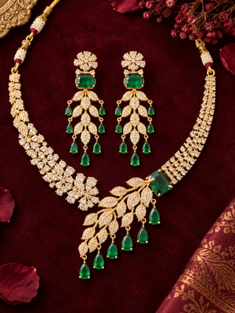 Zaneta Emerald Green Necklace Set