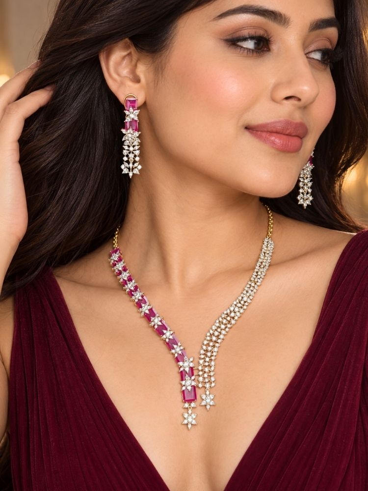 Electra Ruby red necklace set