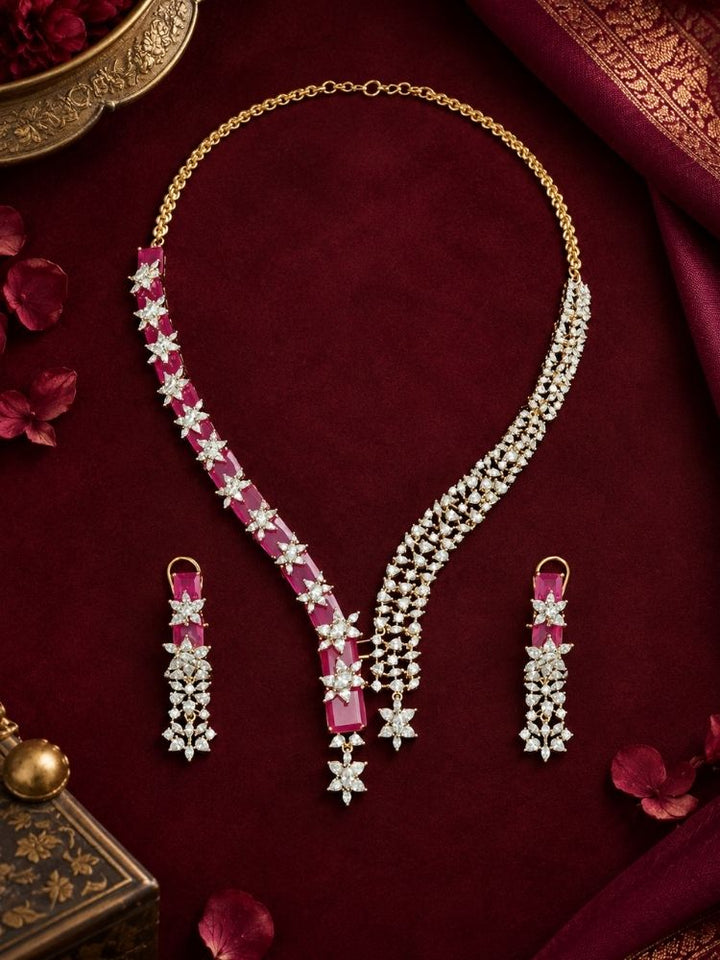 Electra Ruby red necklace set