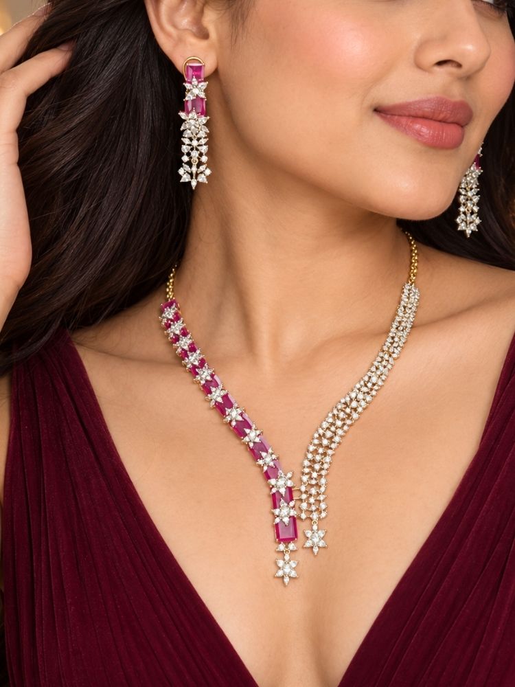 Electra Ruby red necklace set