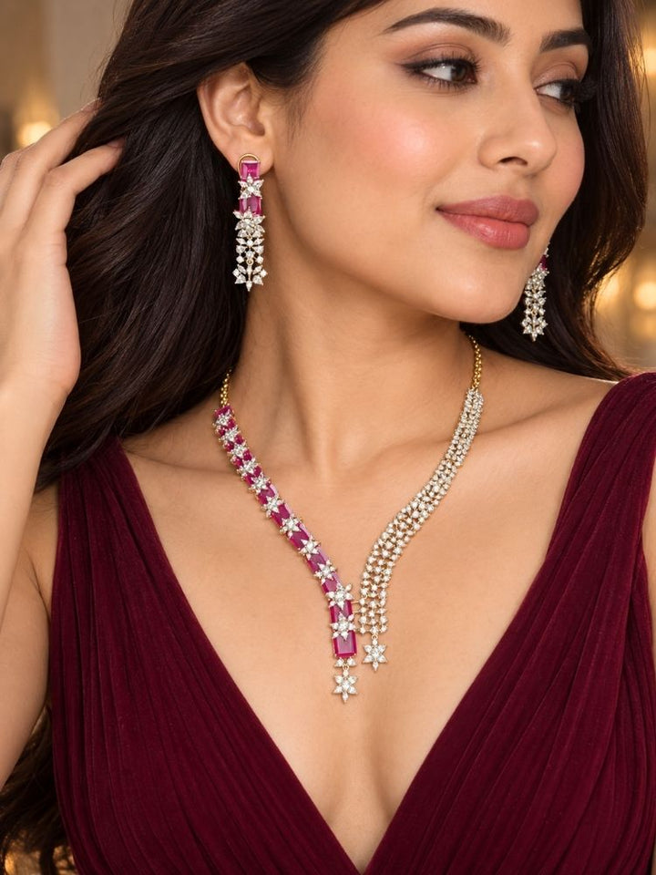 Electra Ruby red necklace set
