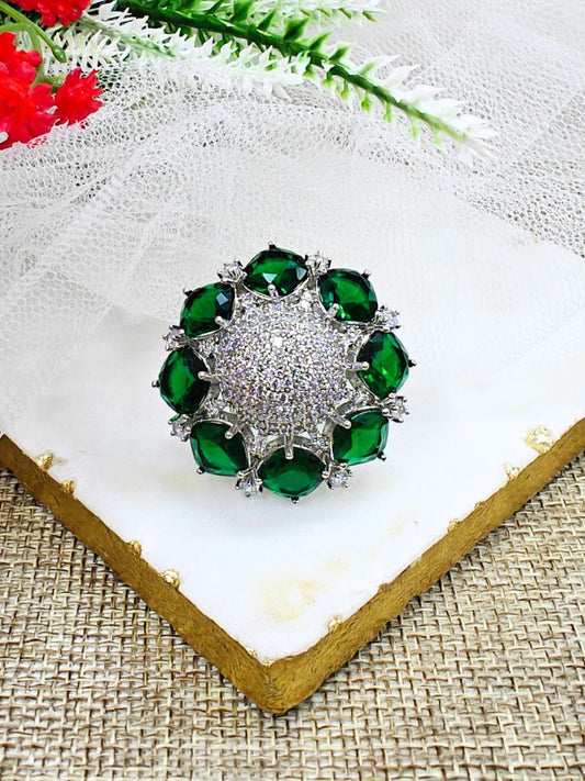 Dark Green Aster Ring