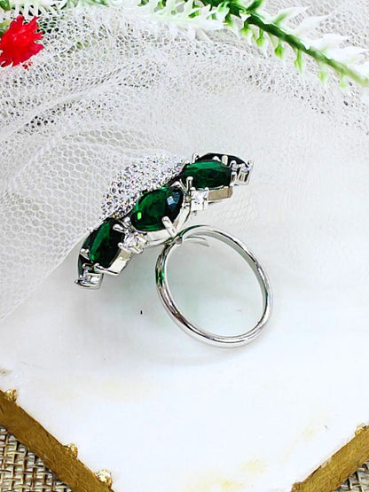 Dark Green Aster Ring