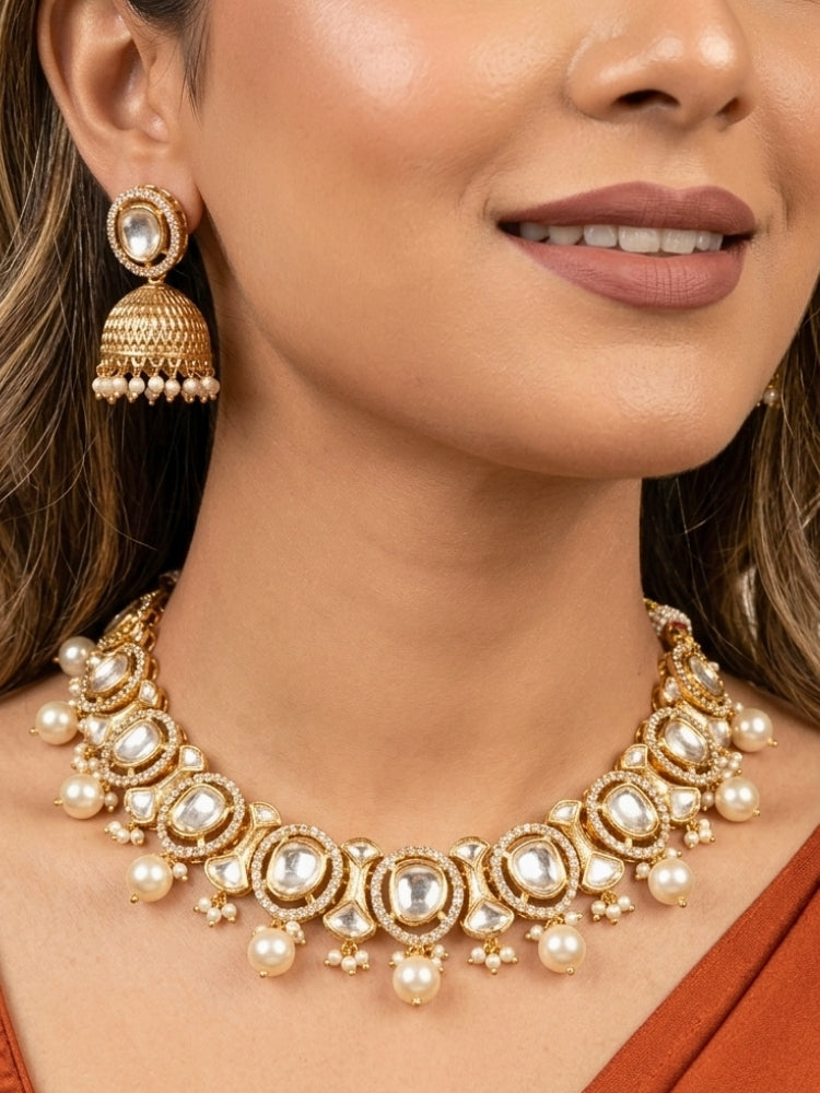 Shuki Polki White Necklace Set