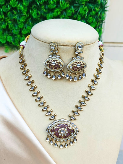 Purple Anuradha Necklace Set