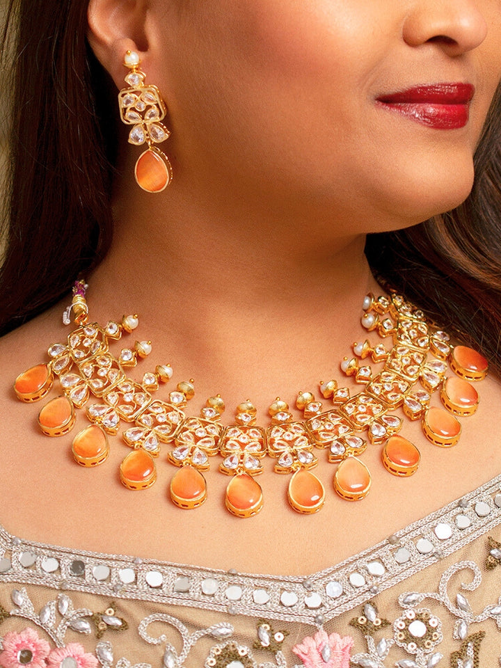 Rani Orange Necklace Set
