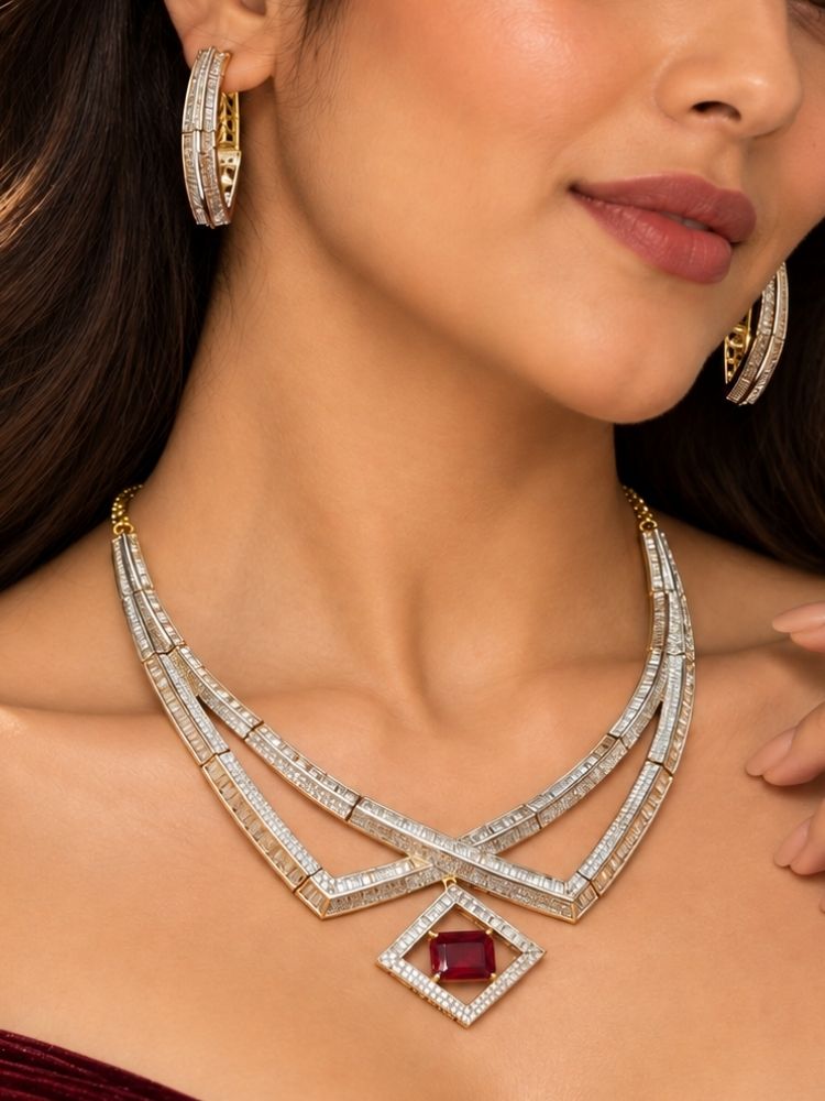 Valoria Red Necklace Set