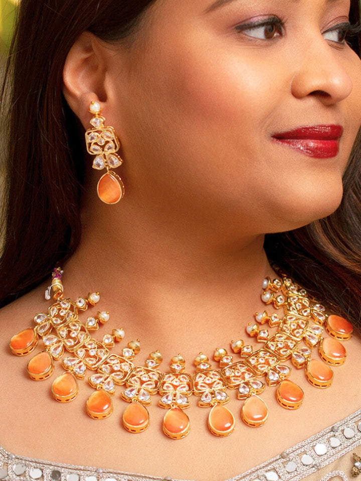 Rani Orange Necklace Set