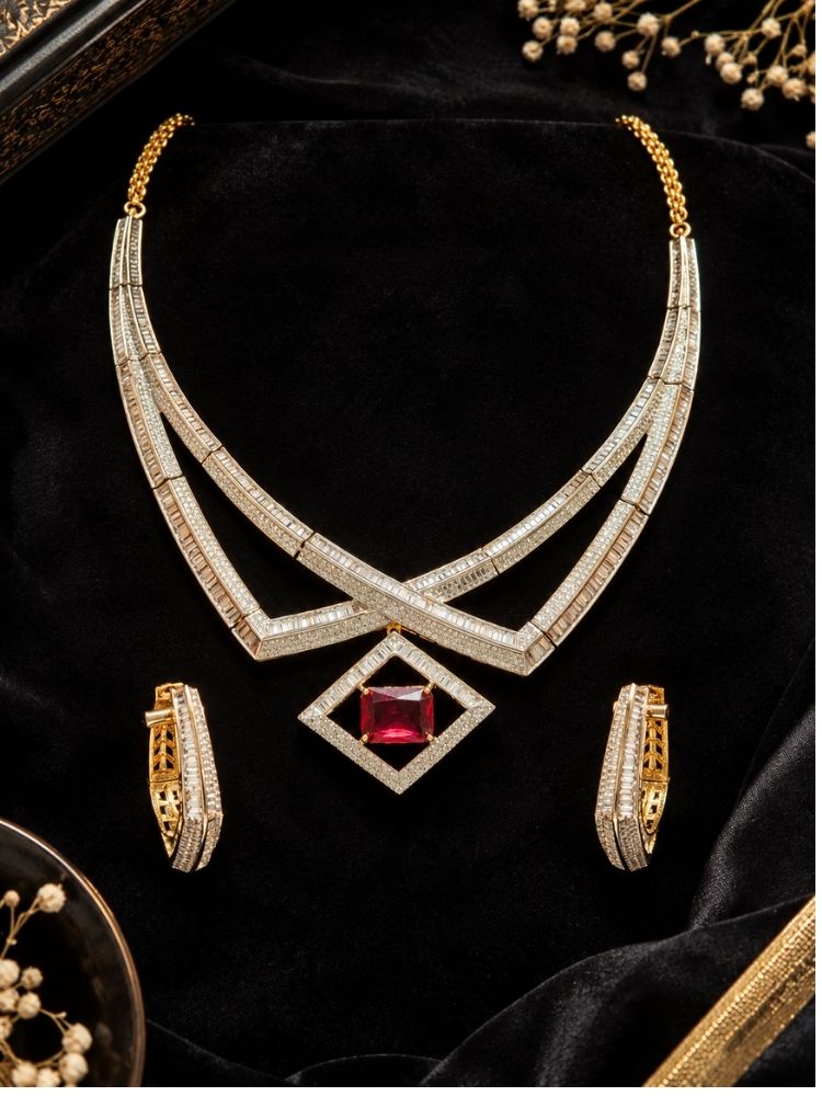 Valoria Red Necklace Set