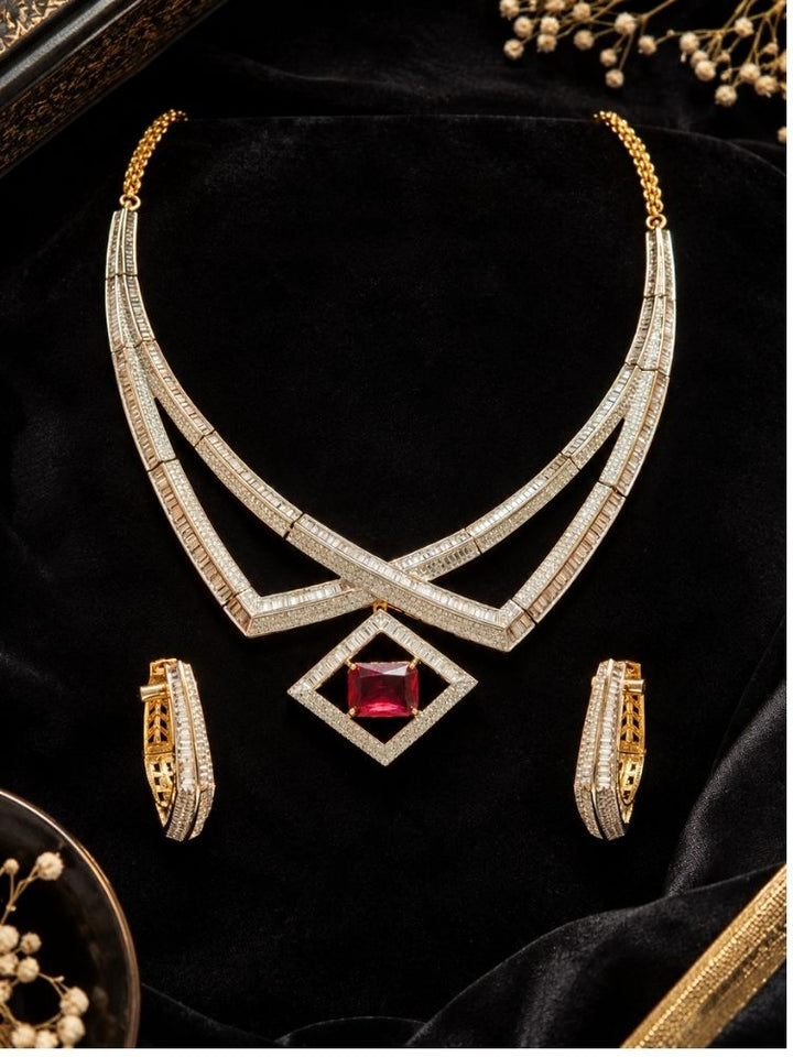 Valoria Red Necklace Set