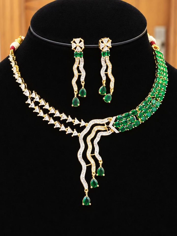 Cambria Emerald Green Necklace Set