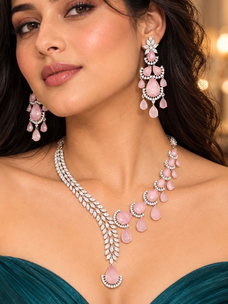 Autumn Mint Pink Necklace Set