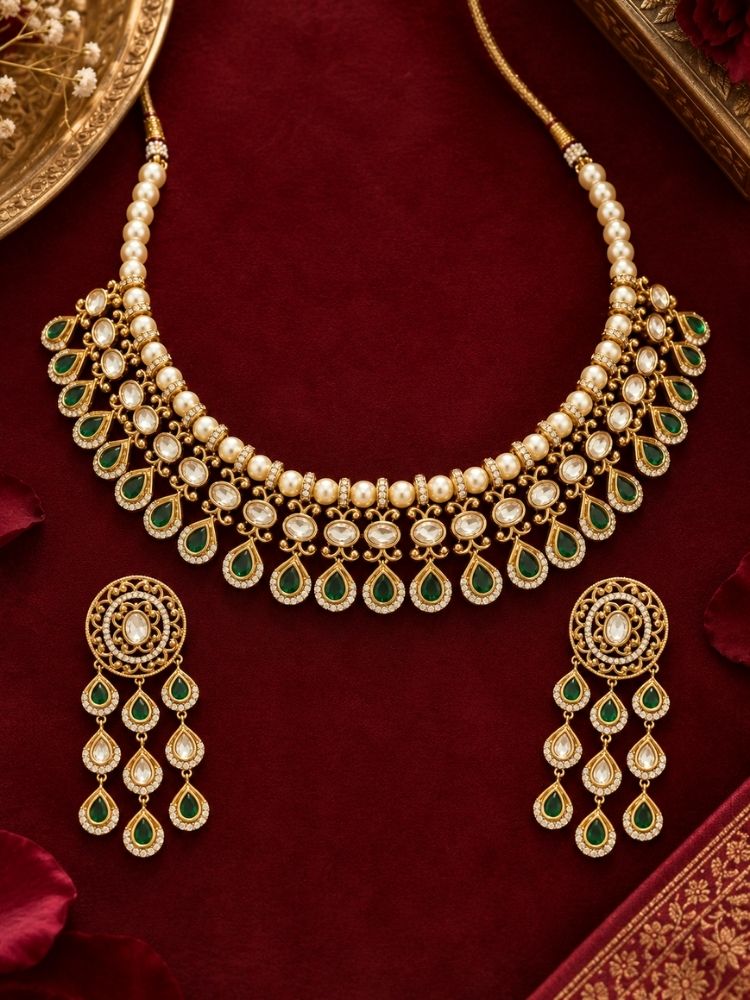 Kalashri Green Necklace Set