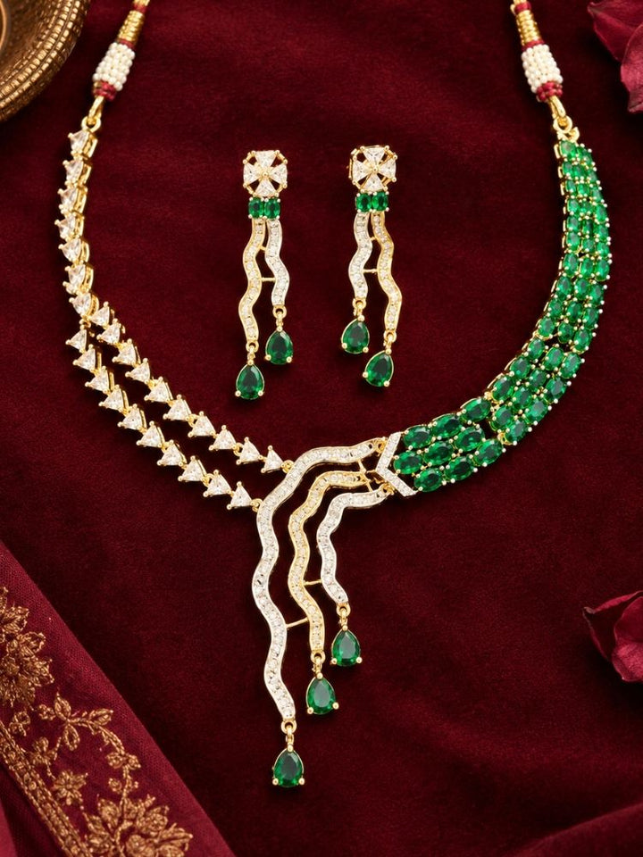Cambria Emerald Green Necklace Set