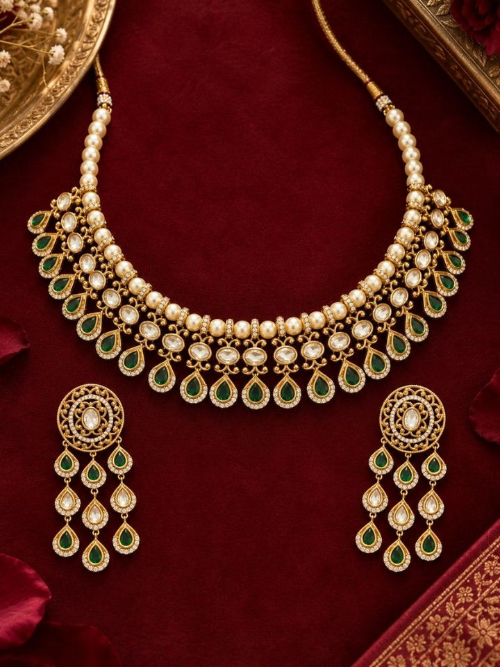 Kalashri Green Necklace Set