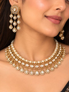 Kalashri White Necklace Set