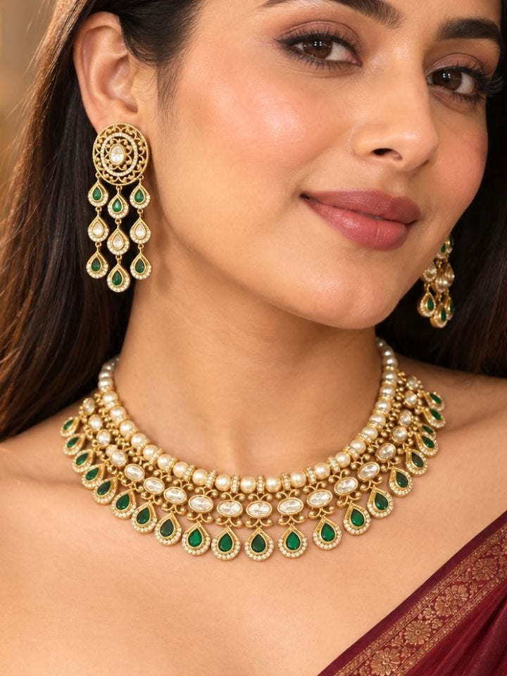Kalashri Green Necklace Set