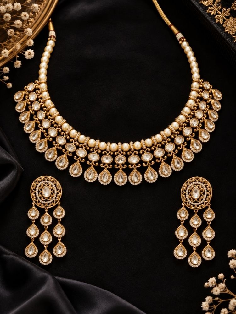 Kalashri White Necklace Set