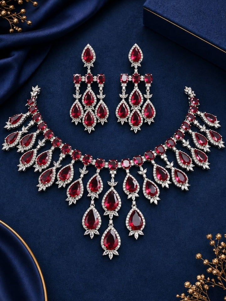 Pemberley Red Necklace Set
