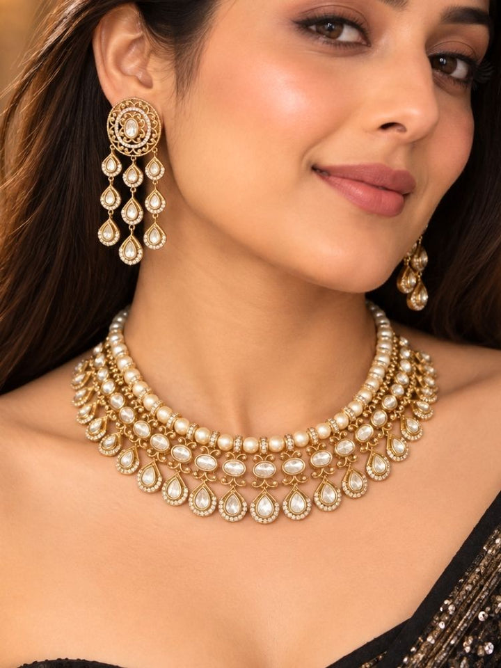 Kalashri White Necklace Set