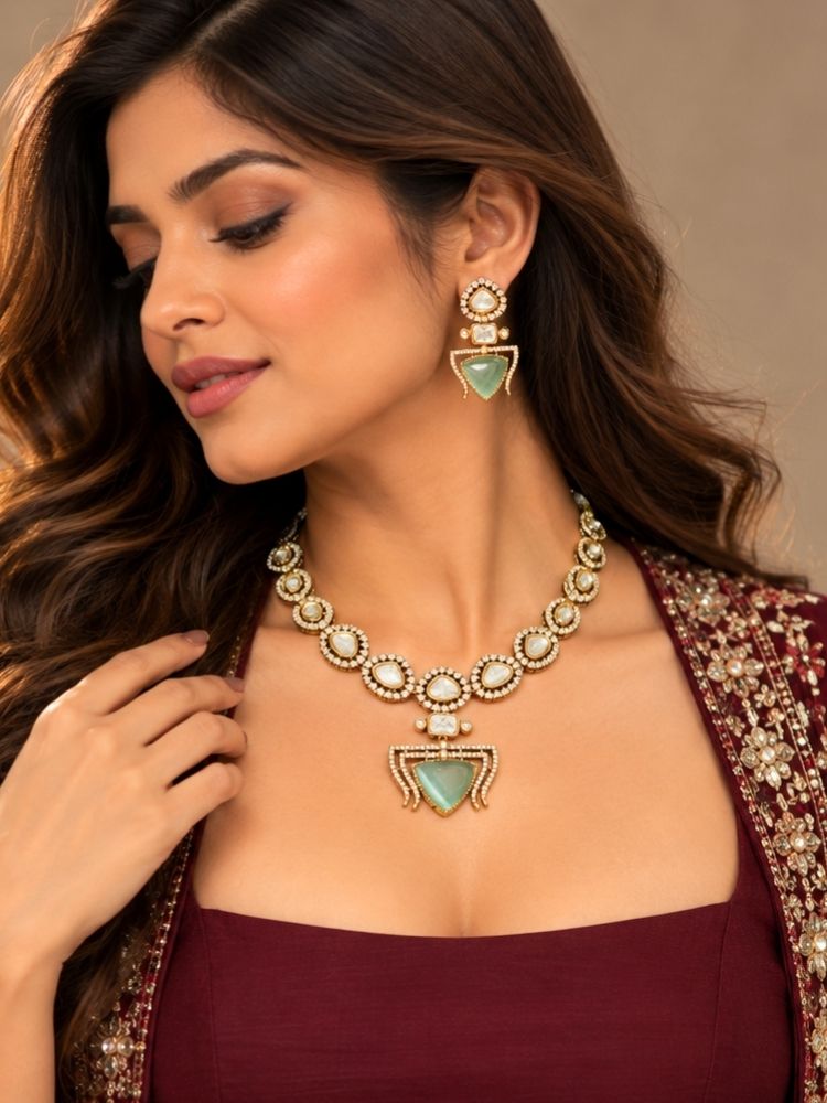 Ekaja Mint Green Necklace set