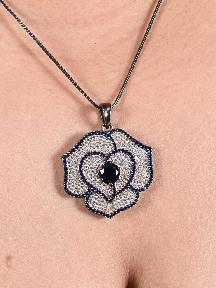 Rose Blue Pendant Set