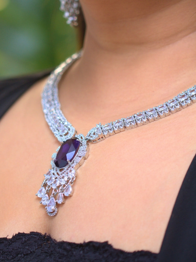 Rebecca Purple Necklace Set