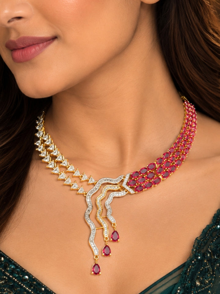 Cambria Red Necklace Set