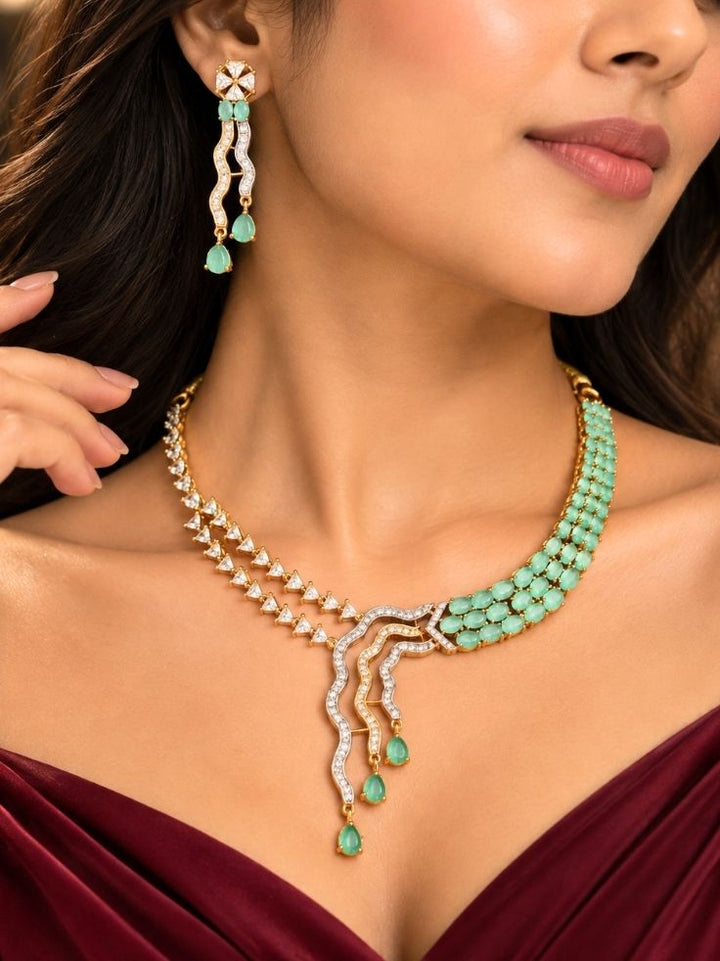 Cambria Mint Green Necklace Set