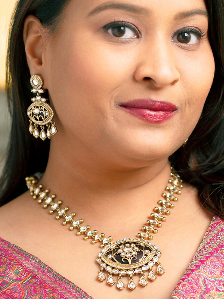 Anuradha Dark Purple Necklace Set