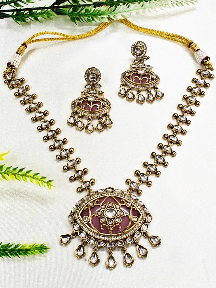 Anuradha Lilac Necklace Set