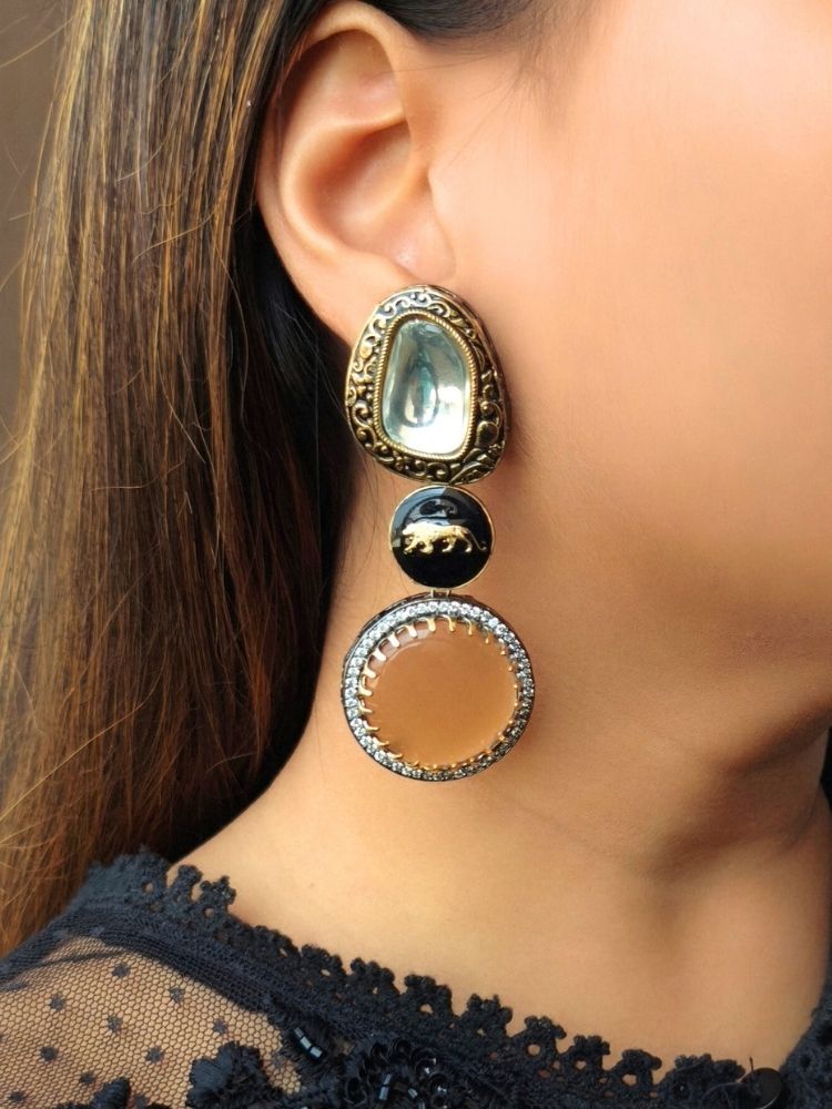 Peach Sabyasachi Inspired Earrings 5