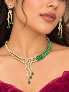 Cambria Emerald Green Necklace Set