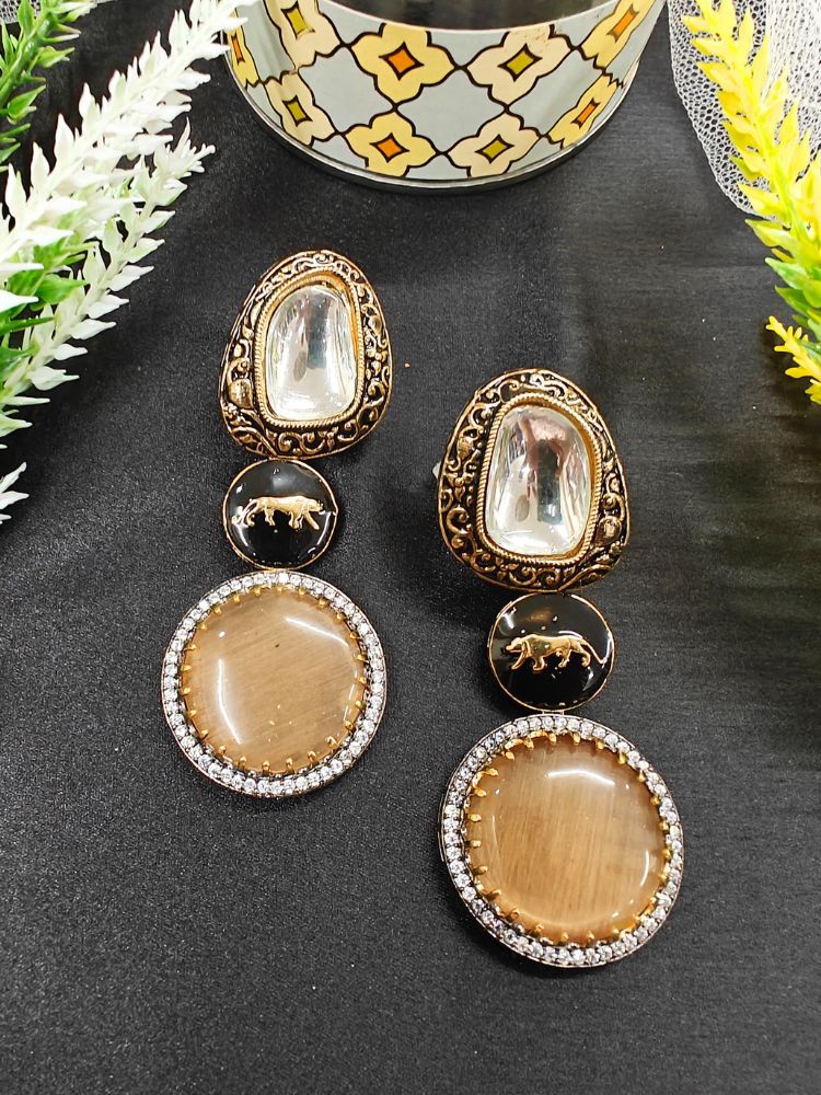 Peach Sabyasachi Inspired Earrings 5