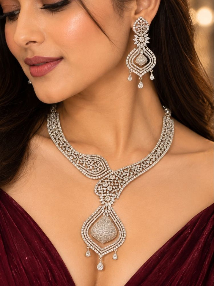 Deepshikha White Necklace Set