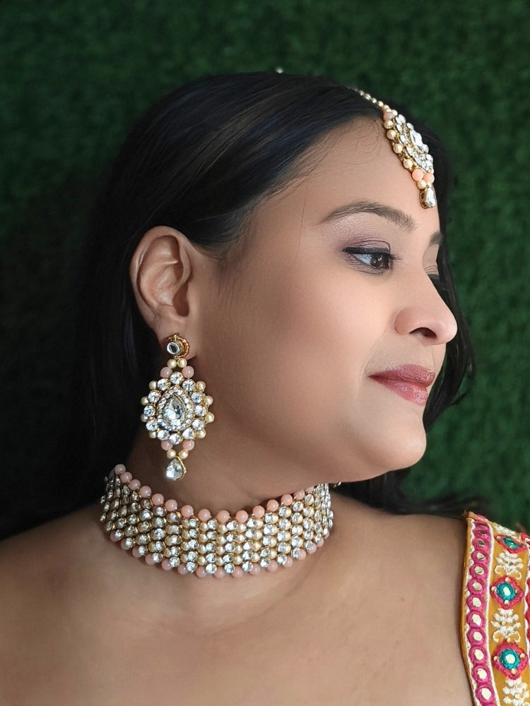 Jayshree Peach Necklace Set