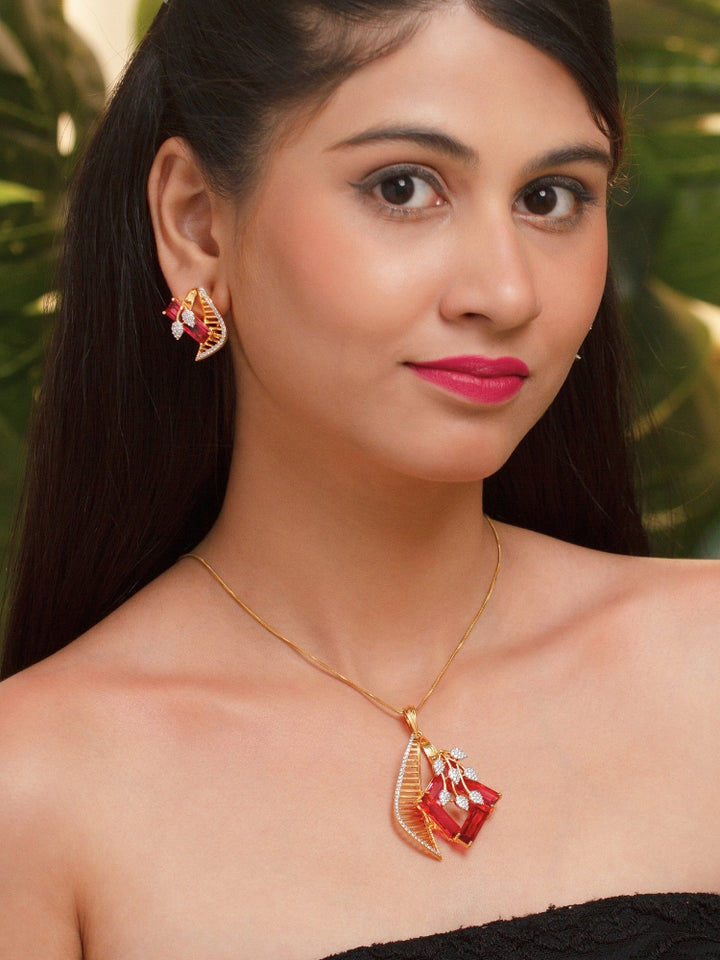 Bellamira Red Pendant Set